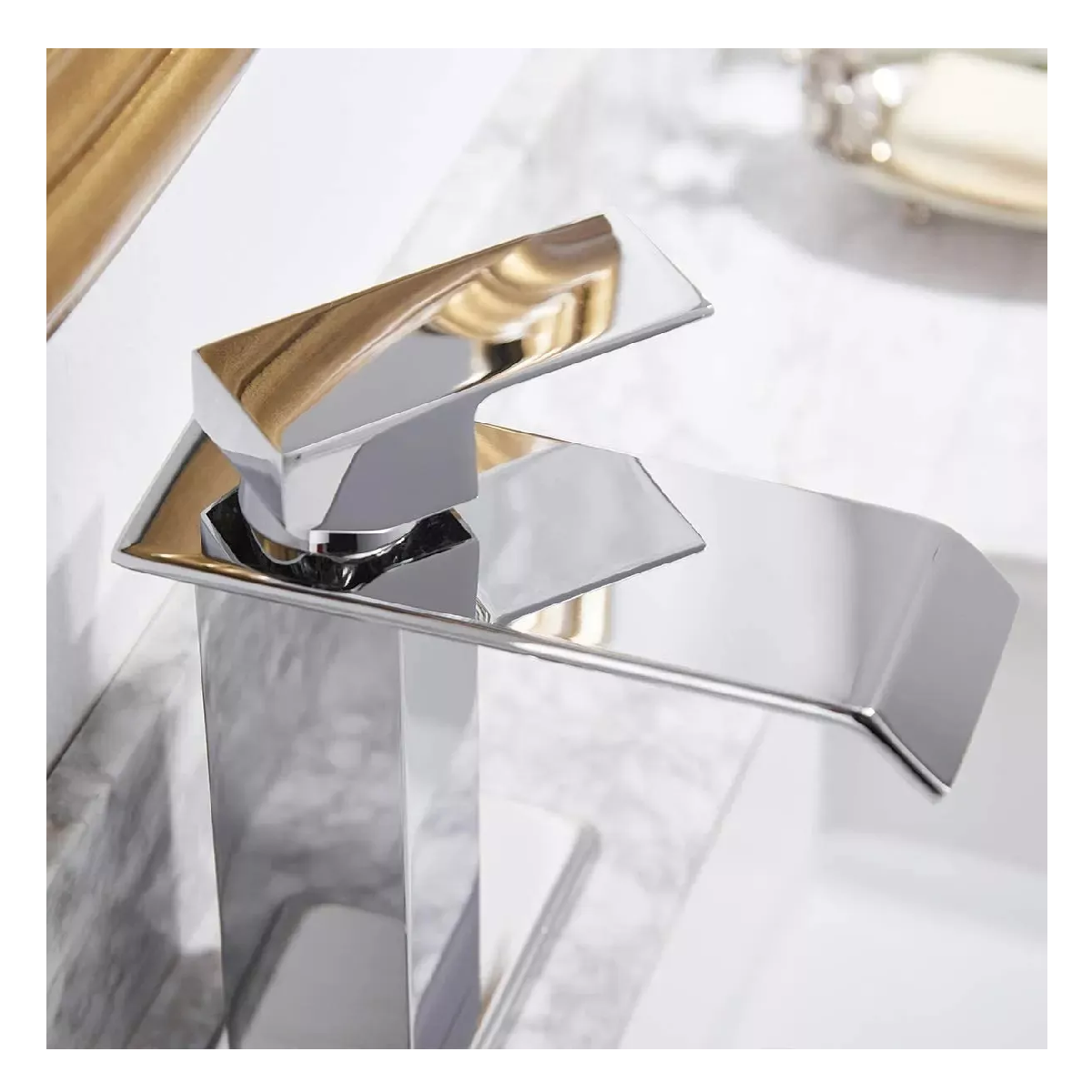 Foto 4 pulgar | Grifo Monomando Mezclador Fregadero Baño Acero Inoxidable Plata