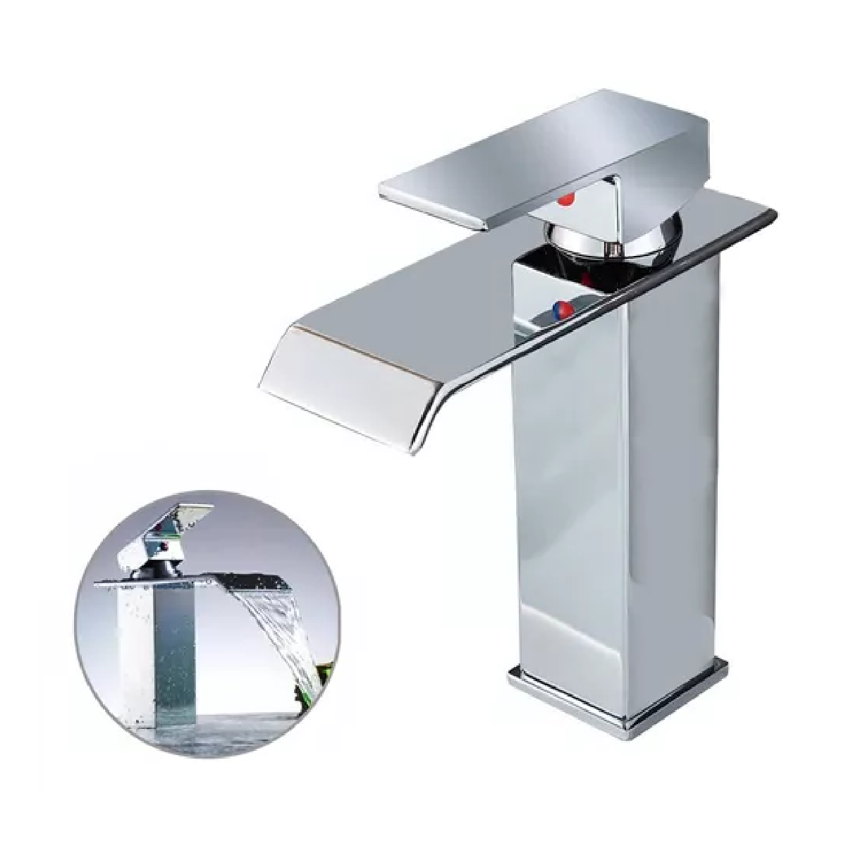 Foto 5 pulgar | Grifo Monomando Mezclador Fregadero Baño Acero Inoxidable Plata