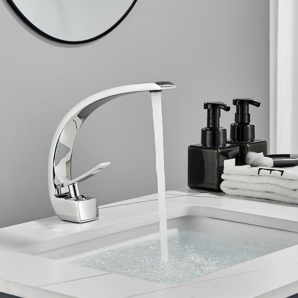 Foto 4 pulgar | Monomando Para Lavabo En Diseño Curvo Marca Gravita