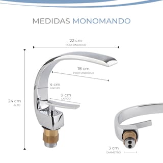 Foto 4 | Monomando Para Lavabo En Diseño Curvo Marca Gravita