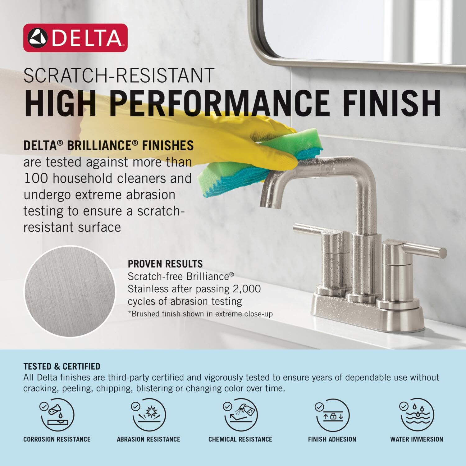 Foto 6 pulgar | Grifo De Baño Delta Nicoli Desplegable Dorado Con 3 Orificios 35749lf-czpd - Venta Internacional.