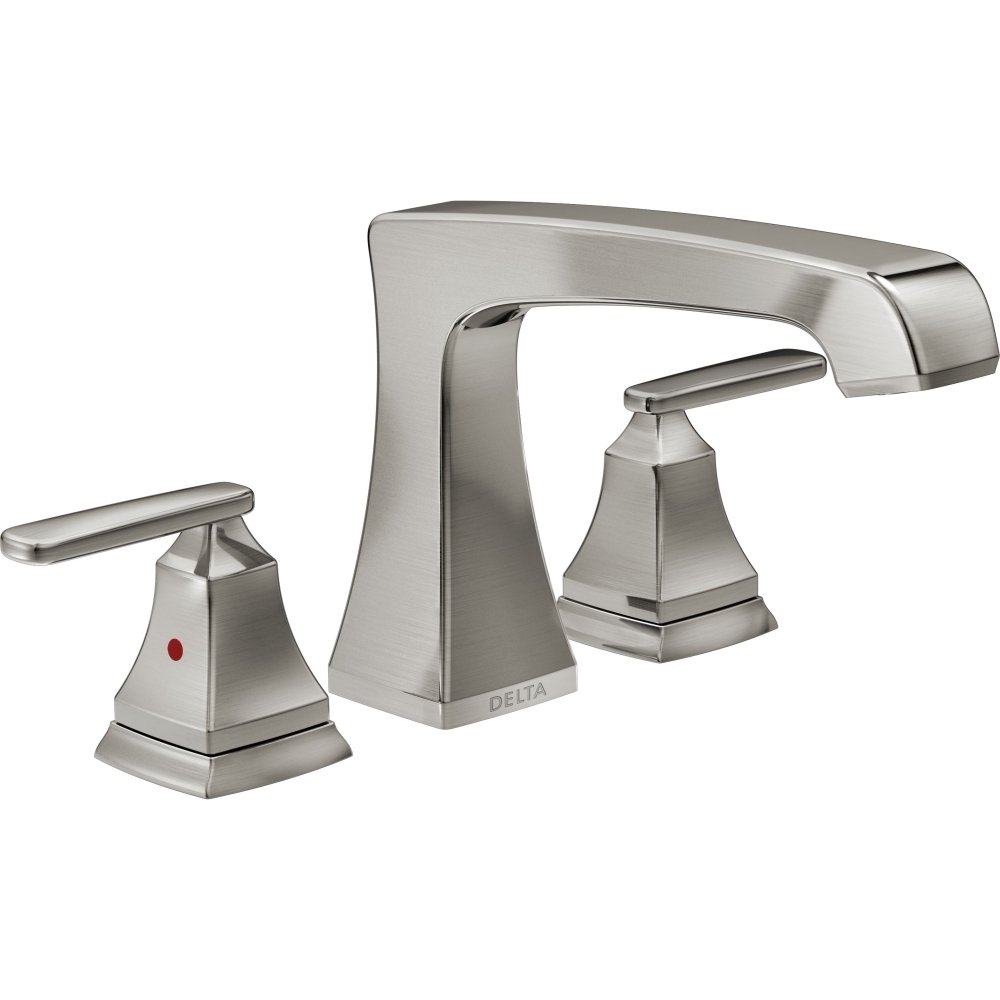 Grifo Delta Ashlyn Con 2 Manijas Para Bañera Romana Extendida, Níquel Cepillado - Venta Internacional.