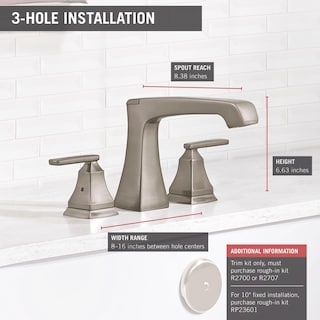 Foto 3 | Grifo Delta Ashlyn Con 2 Manijas Para Bañera Romana Extendida, Níquel Cepillado - Venta Internacional.