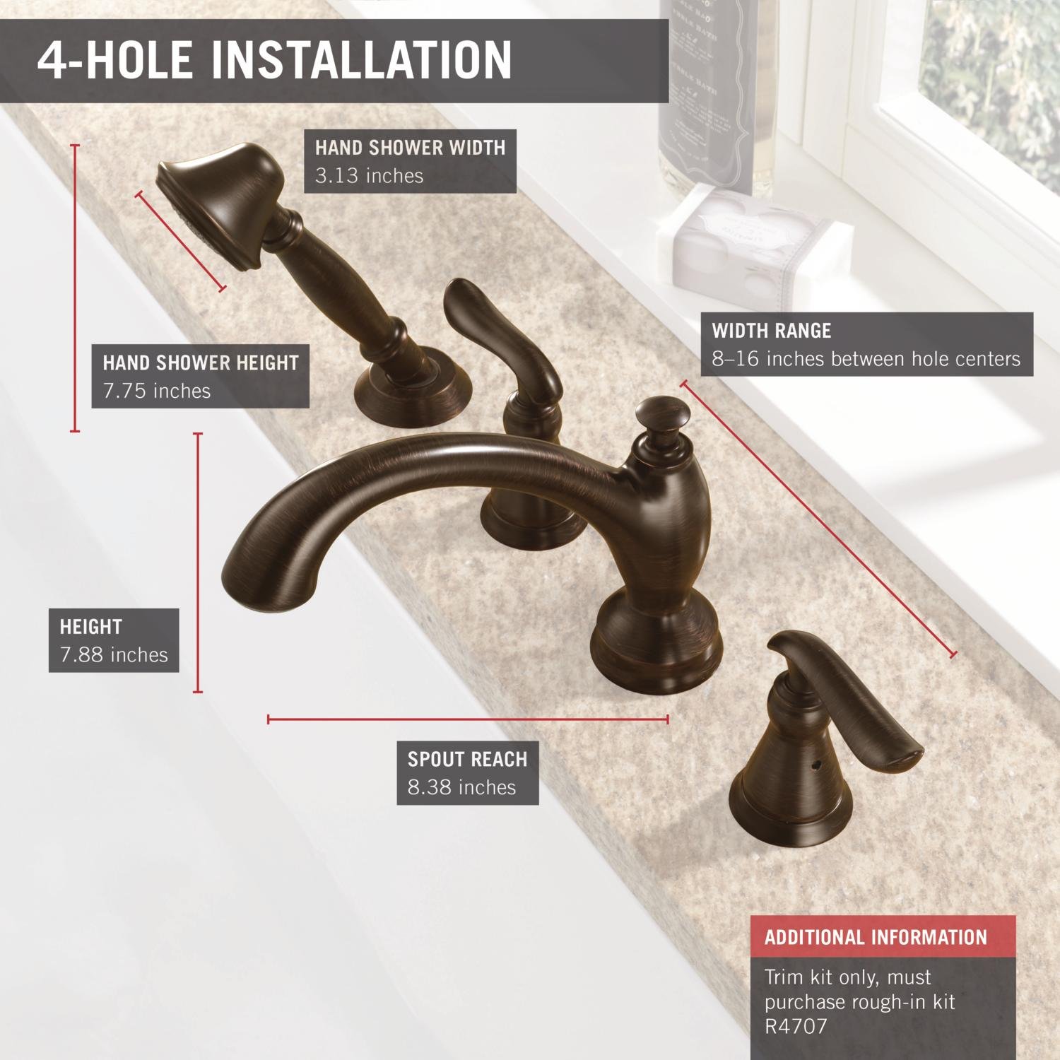 Foto 3 pulgar | Grifo Delta Linden Roman Para Bañera Con Ducha De Mano T4794-rb - Venta Internacional.
