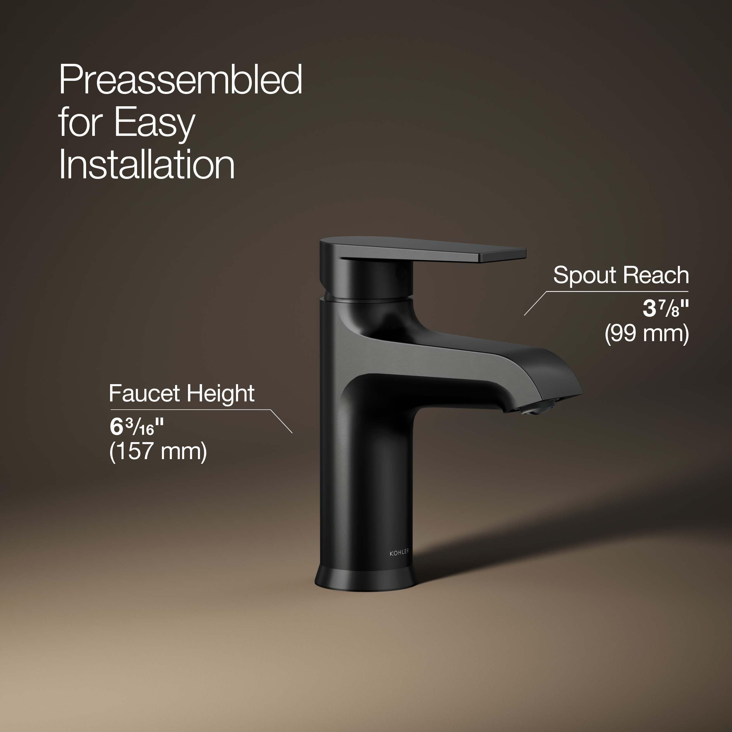 Foto 5 pulgar | Grifo Para Lavabo Kohler Hint, Monomando, Negro Mate - Venta Internacional.