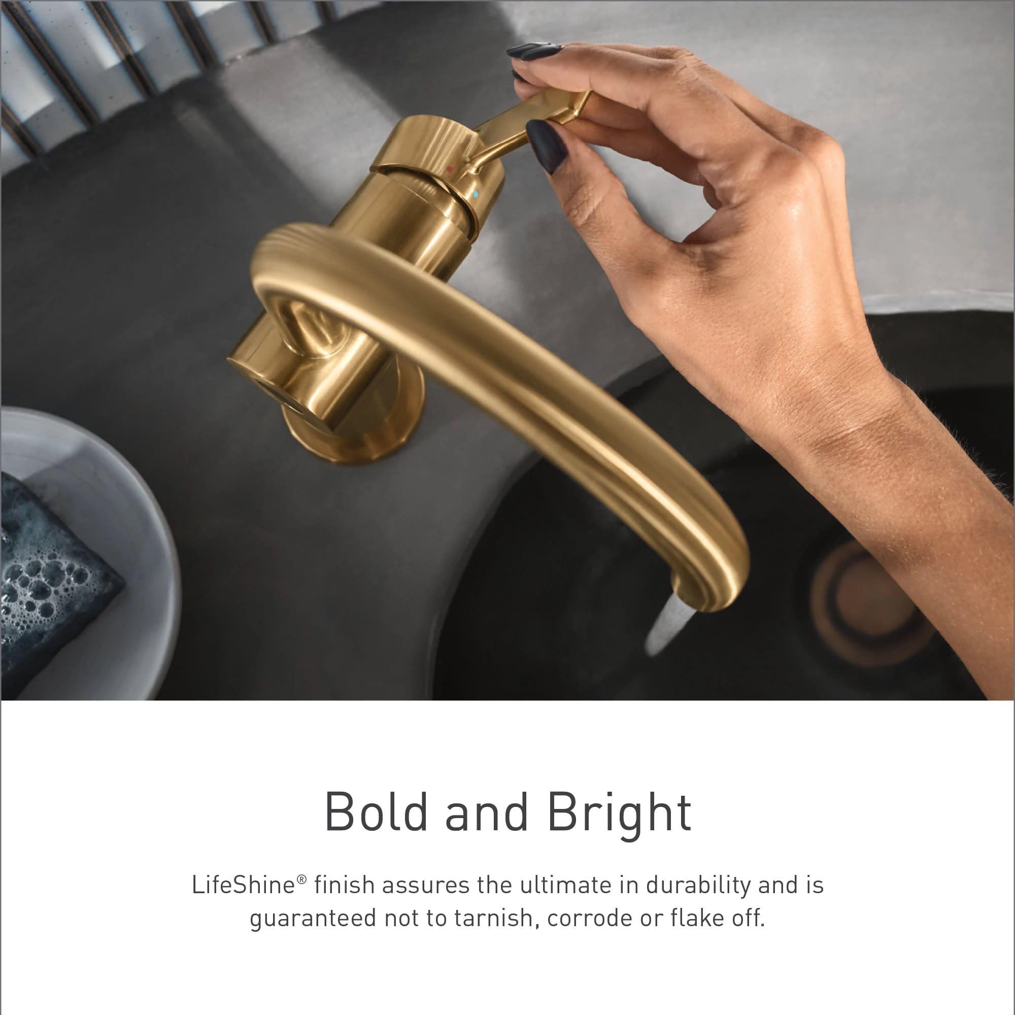 Foto 4 pulgar | Grifo De Baño Moen Voss De Oro Cepillado Con Una Sola Manija 6903bg - Venta Internacional.