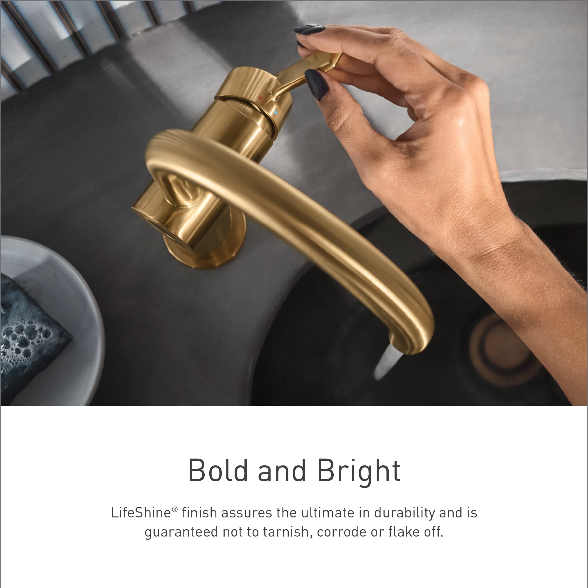 Foto 5 pulgar | Grifo De Baño Moen Voss De Oro Cepillado Con Una Sola Manija 6903bg - Venta Internacional.