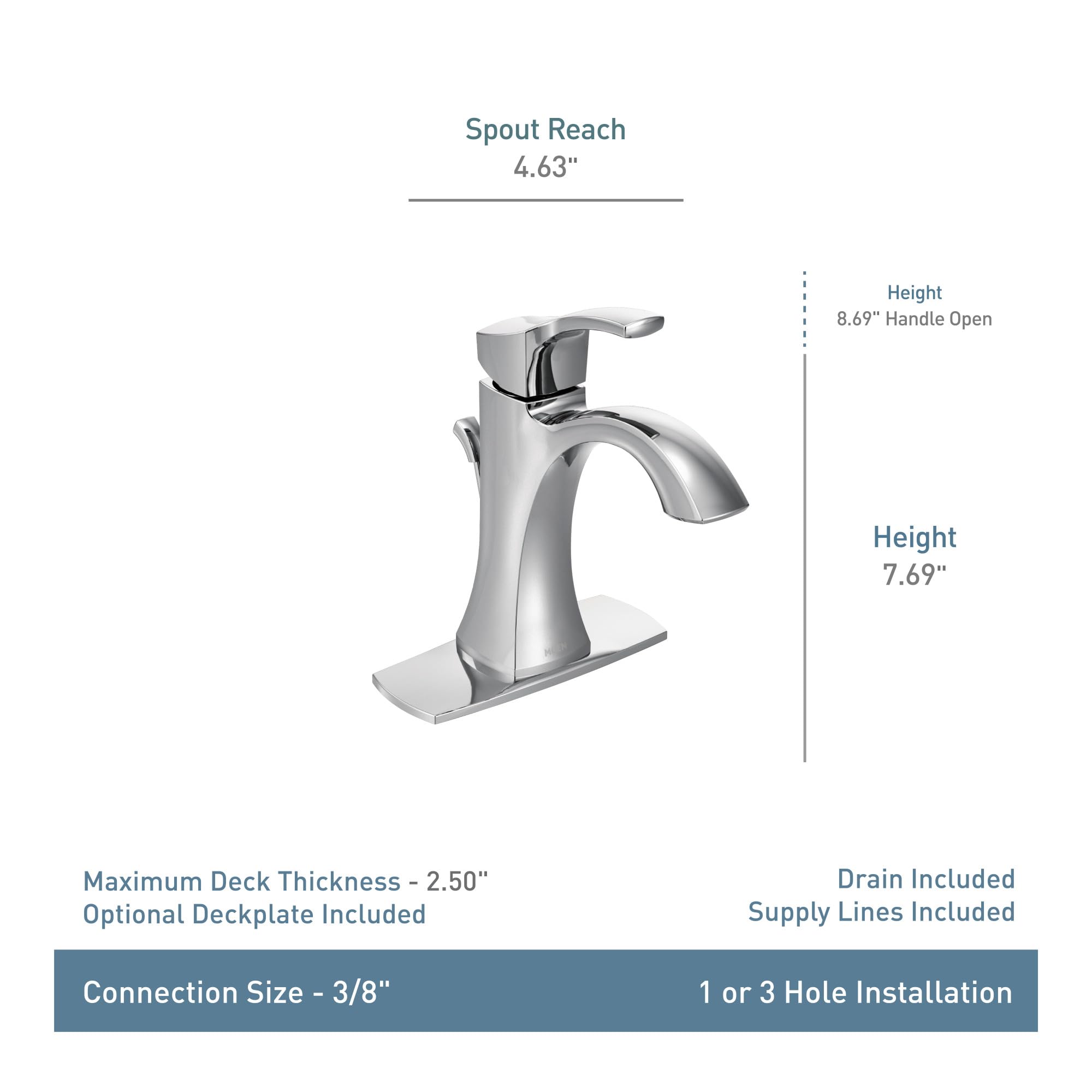 Foto 7 pulgar | Grifo De Baño Moen Voss De Oro Cepillado Con Una Sola Manija 6903bg - Venta Internacional.