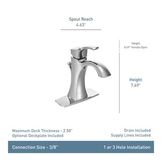 Foto 6 | Grifo De Baño Moen Voss De Oro Cepillado Con Una Sola Manija 6903bg - Venta Internacional.