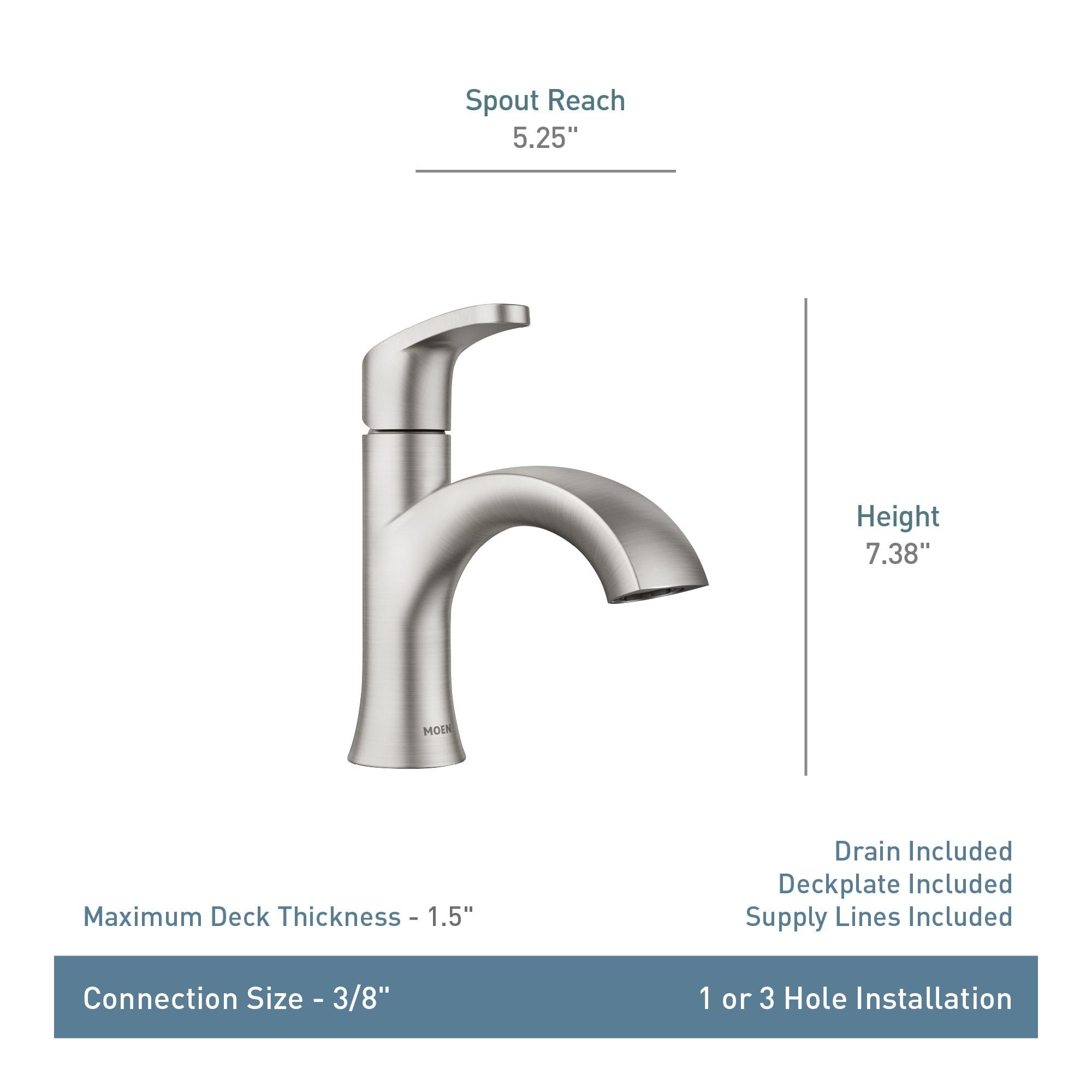 Foto 3 pulgar | Grifo Para Lavabo De Baño Moen Karis, Negro Mate, Monomando - Venta Internacional.