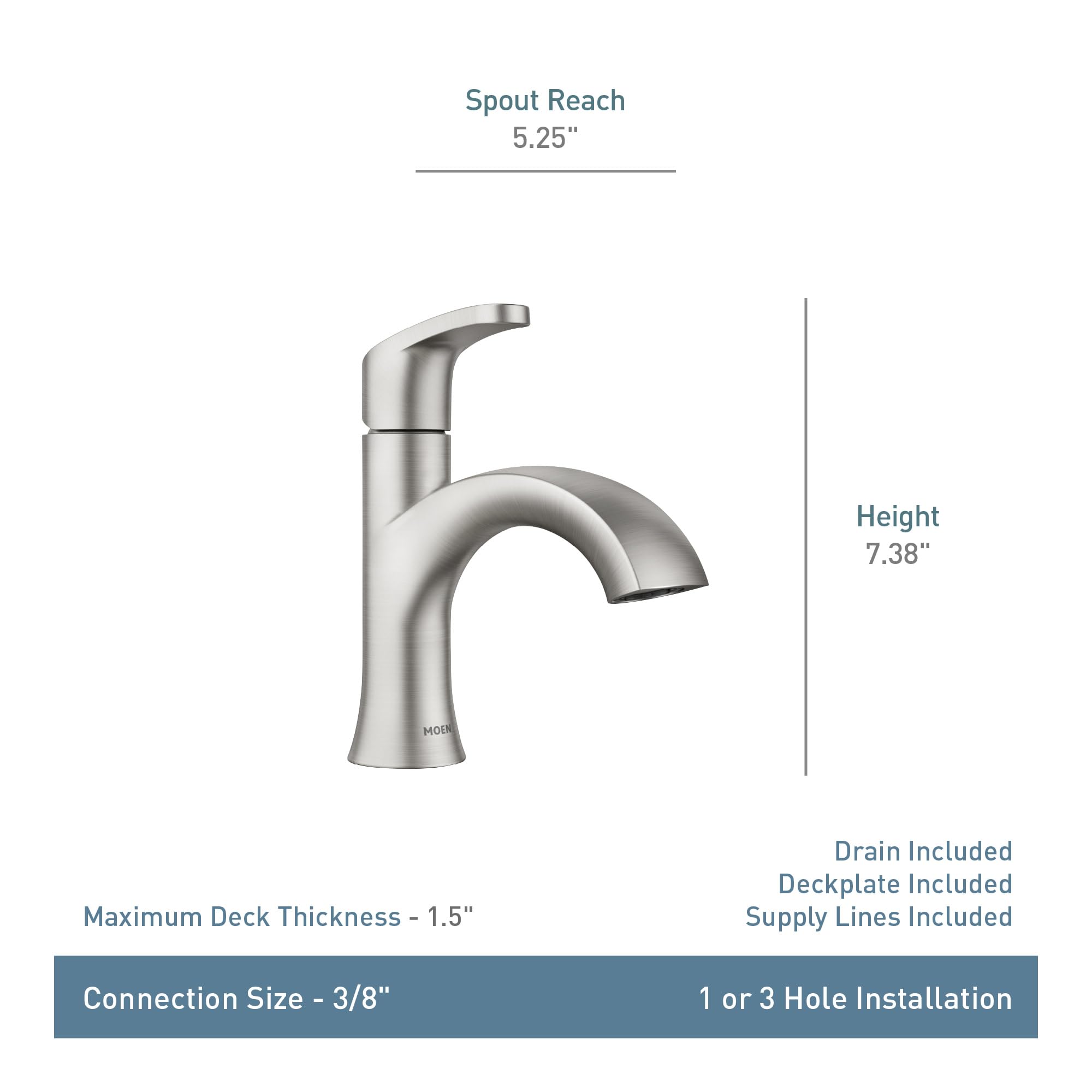 Foto 5 pulgar | Grifo Para Lavabo De Baño Moen Karis, Negro Mate, Monomando - Venta Internacional.