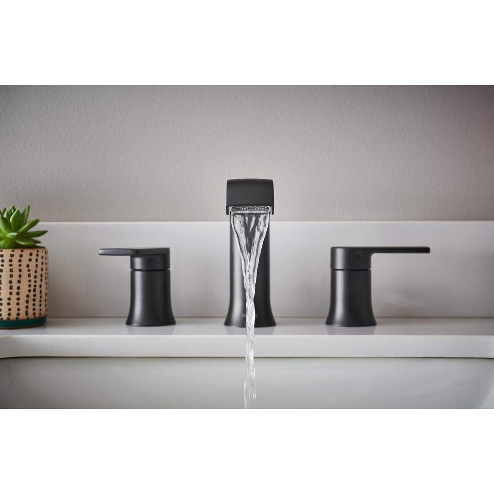 Foto 4 pulgar | Grifo De Baño Moen Genta, 8 Pulgadas, Amplio Y 2 Manijas, Negro Mate - Venta Internacional.