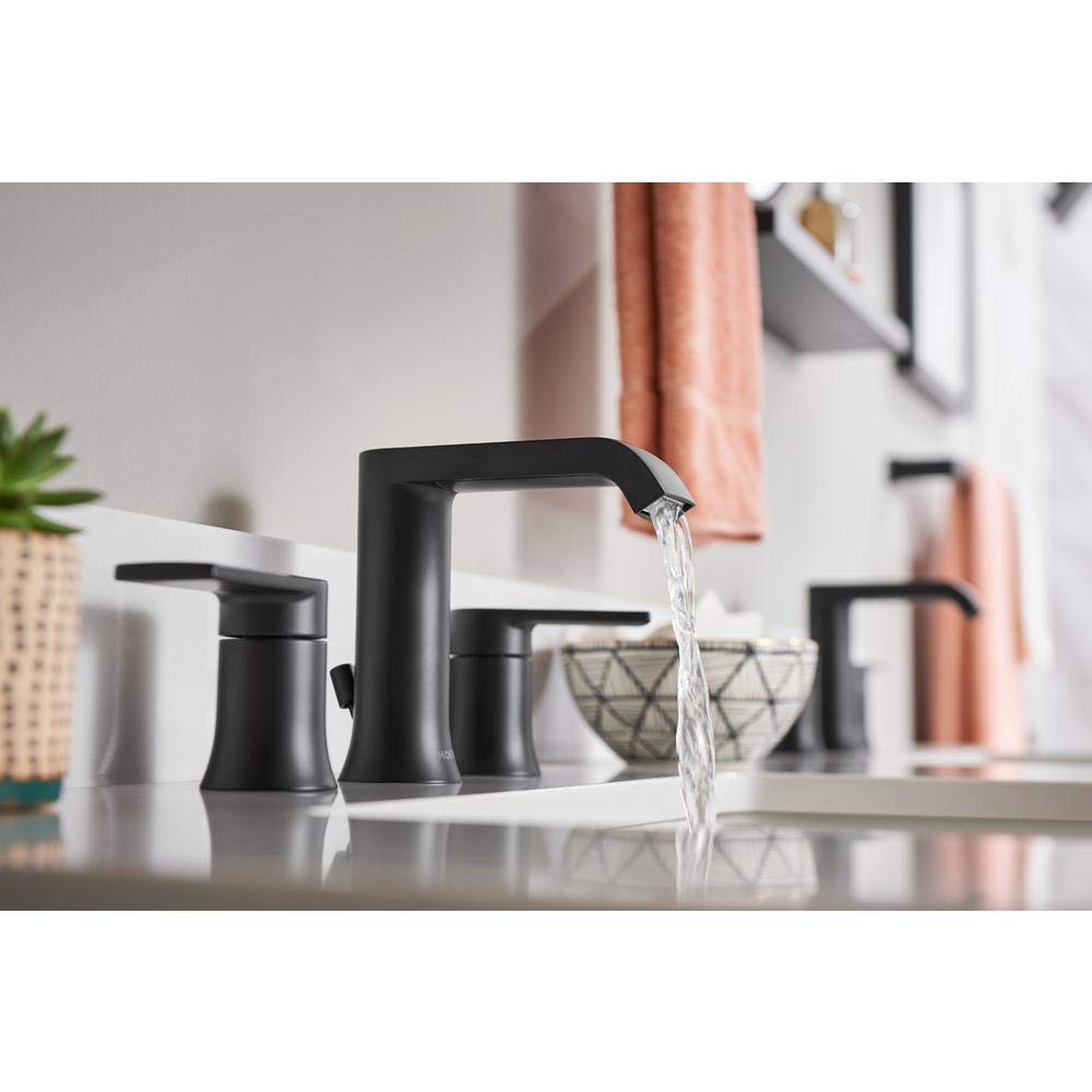 Foto 5 pulgar | Grifo De Baño Moen Genta, 8 Pulgadas, Amplio Y 2 Manijas, Negro Mate - Venta Internacional.