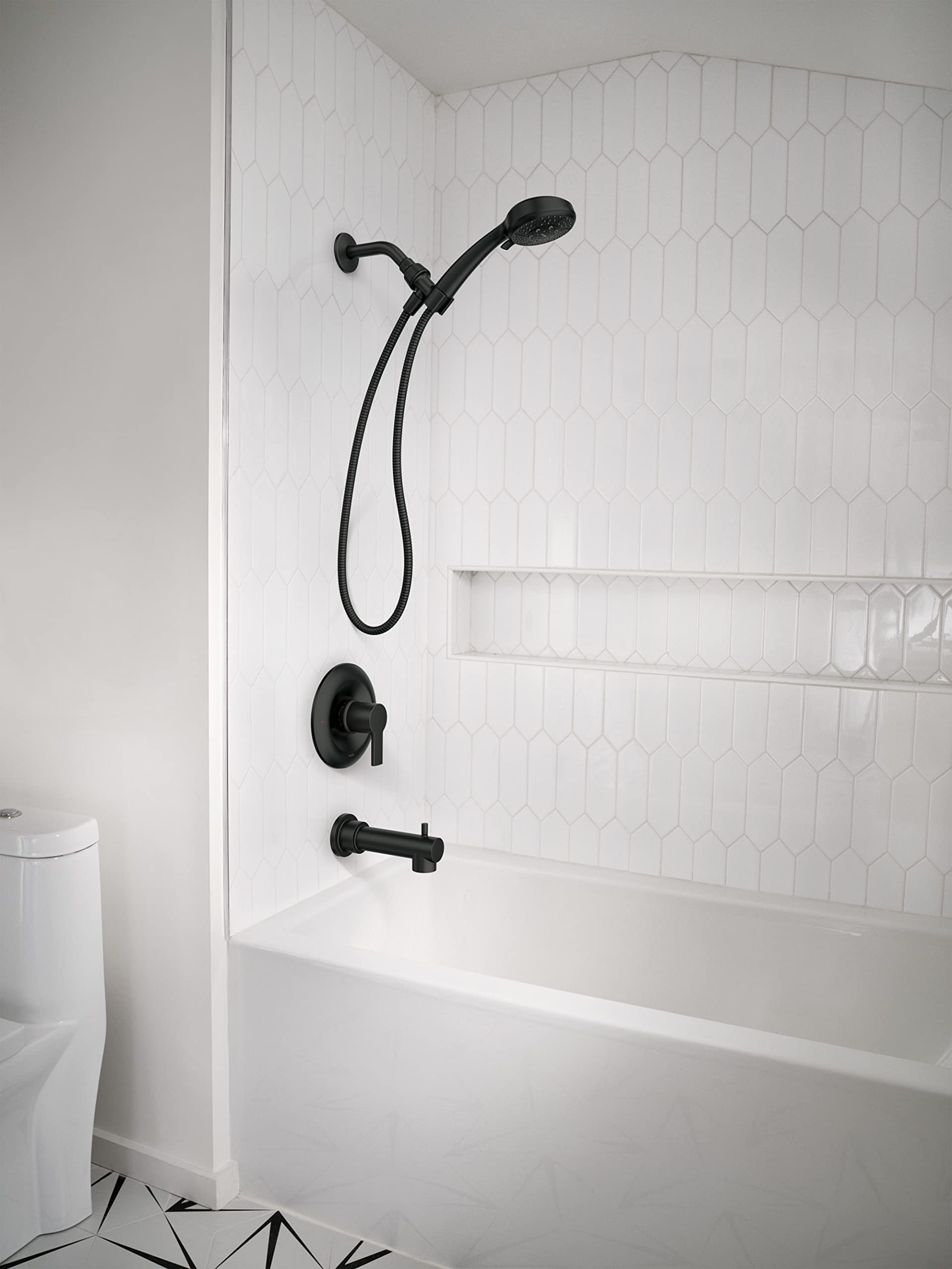 Foto 6 | Grifo De Ducha Moen Meena Negro Mate Con Ducha De Mano 82618bl - Venta Internacional.