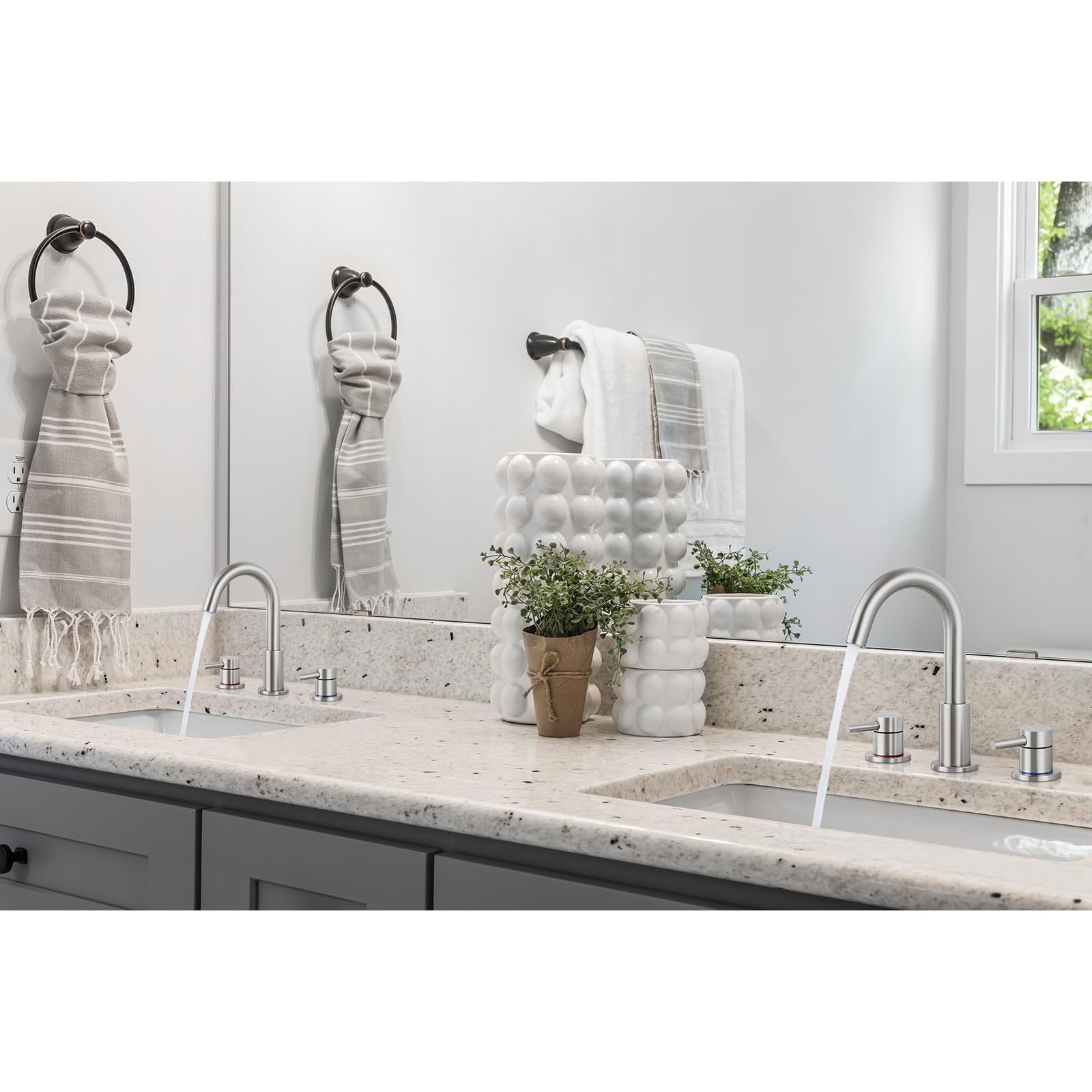 Foto 6 | Grifo De Baño Qomolangma, 8 Pulgadas, Amplio, 2 Manijas - Venta Internacional.