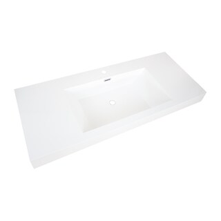 Foto 1 | Lavabo De Resina Integrado En Cubierta Con Rebosadero Marca Gravita