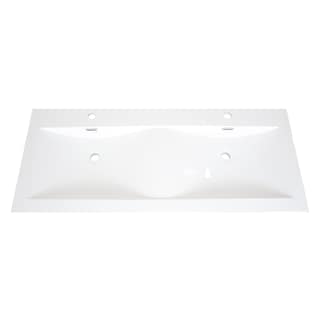 Foto 1 | Lavabo Doble De Resina Integrado En Cubierta Con Curva Divisora Y Rebosadero Marca Gravita