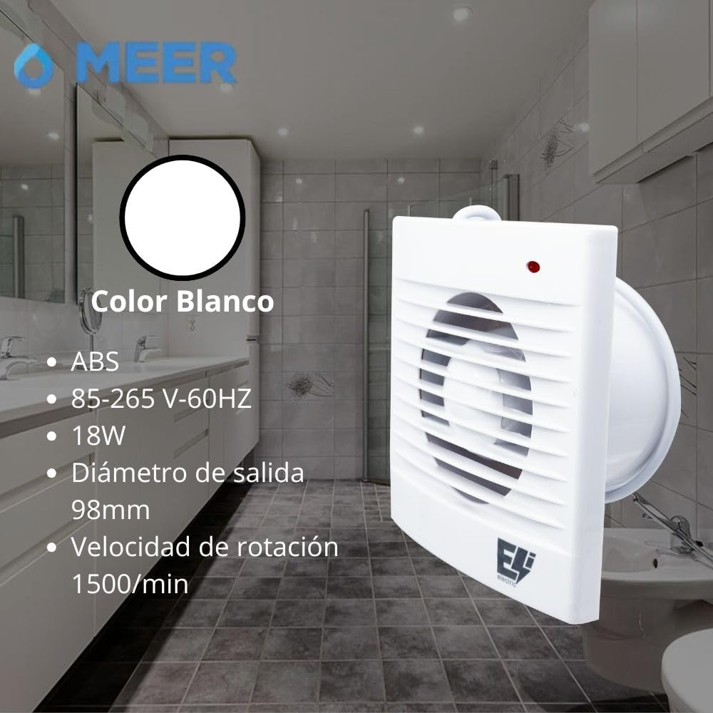 Foto 6 pulgar | Extractor de Aire Meer 6 X 6 Pulgadas para Baño o Cocina 18w