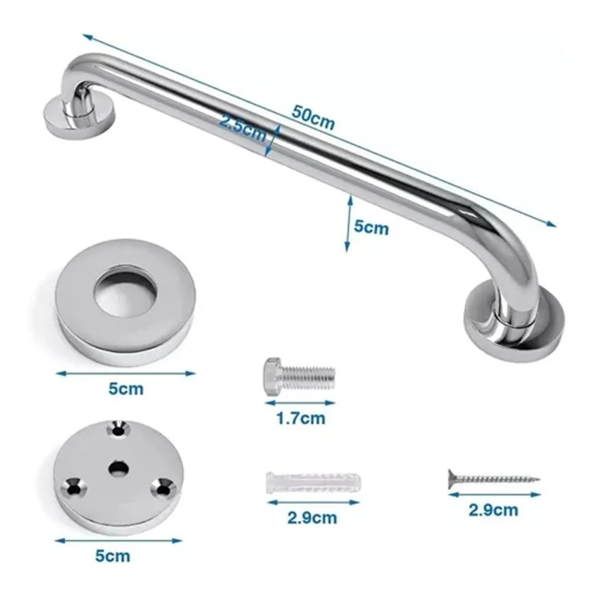 Foto 4 pulgar | Barra De Apoyo Agarradera Para Baño Acero Inoxidabe Lab.g Plata