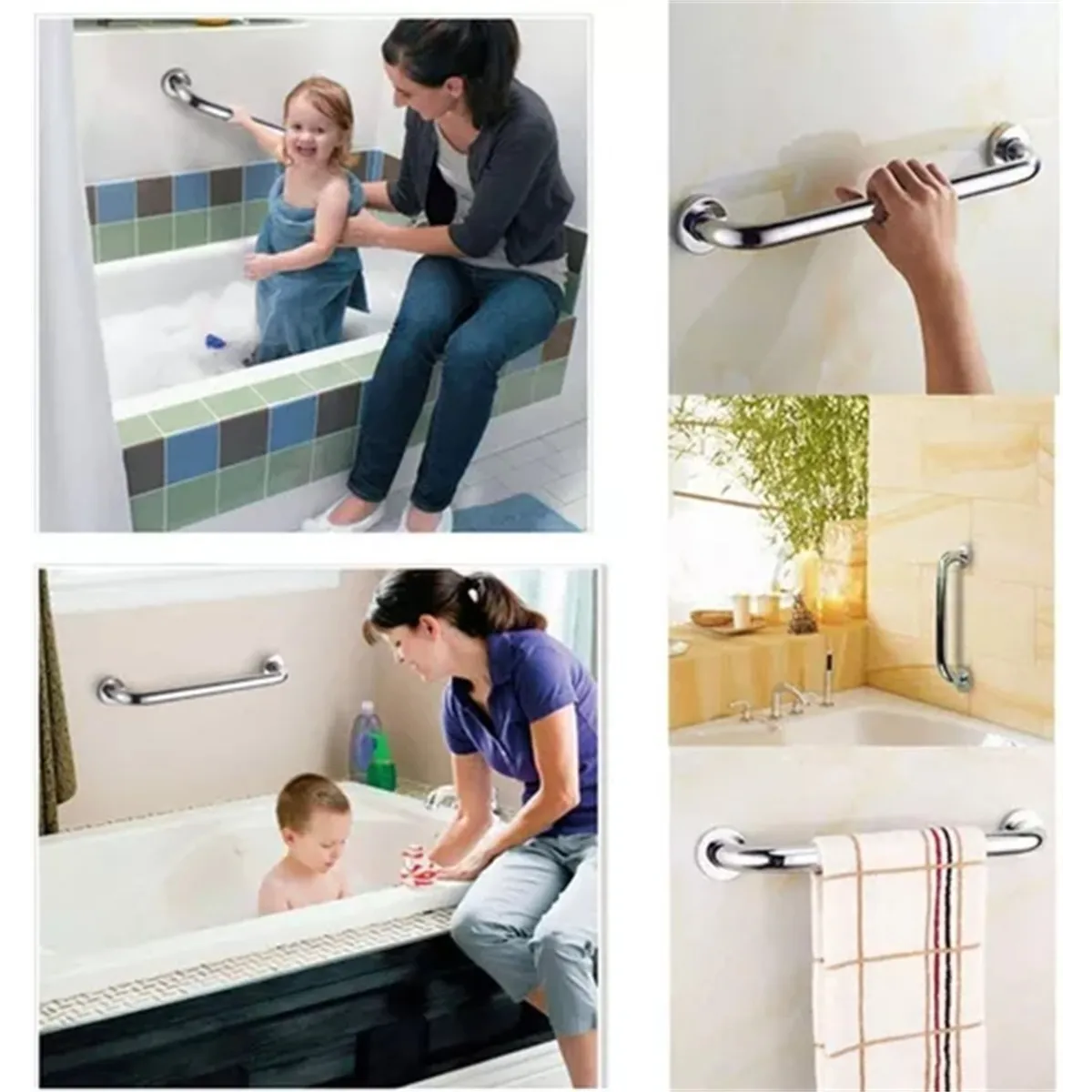 Foto 5 | Barra De Apoyo Agarradera Para Baño Acero Inoxidabe Lab.g Plata
