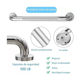 Foto 3 | Pasamos Antideslizantes 50 cm para Baño 2 Piezas Eo Safe Imports Esi-17665-1 Plata
