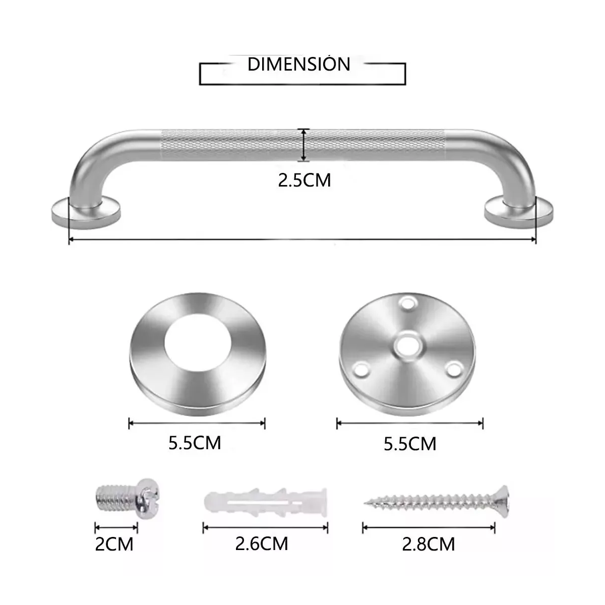 Foto 5 pulgar | Pasamos Antideslizantes 50 cm para Baño 2 Piezas Eo Safe Imports Esi-17665-1 Plata
