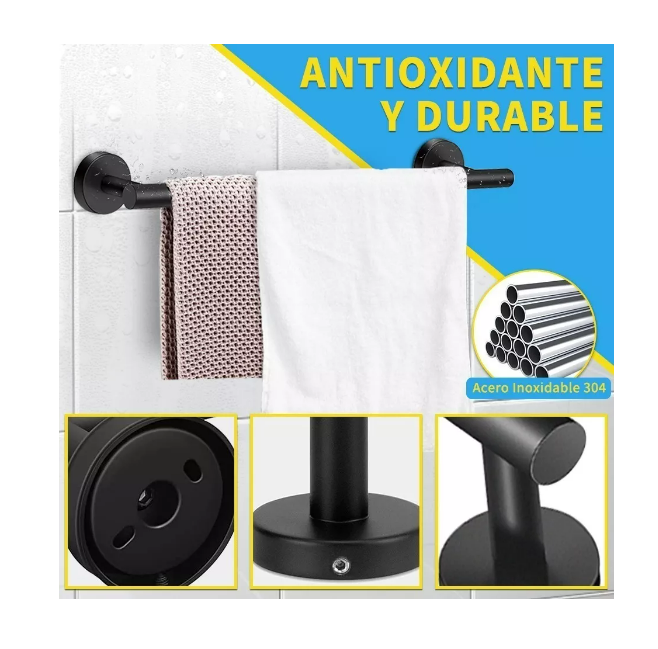 Foto 5 pulgar | Juego de Accesorios de Baño Wünd 304 Inoxidable Negro 15 Piezas