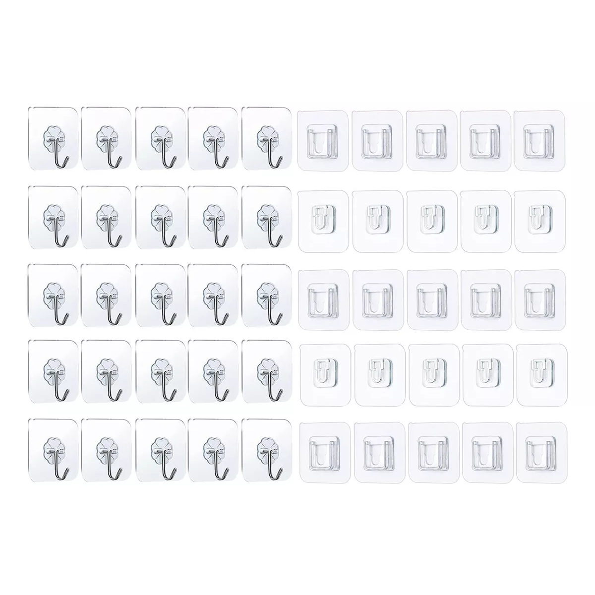 Foto 2 pulgar | Ganchos Adhesivo Pared Doble Cara 50 Pz Eo Safe Imports Esi-17168 Transparente
