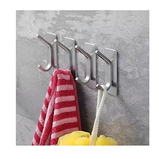 Foto 2 | Ganchos Toalleros Adhesivos De Pared Para Toalla Baño Cocina Plata