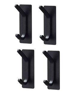 Foto 1 | Ganchos Toallero Adhesivos De Pared Acero Para Toalla Baño Negro