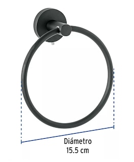 Foto 3 | Toallero De Argolla Acero Inoxidable Negro