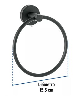 Foto 3 | Toallero De Argolla Acero Inoxidable Negro