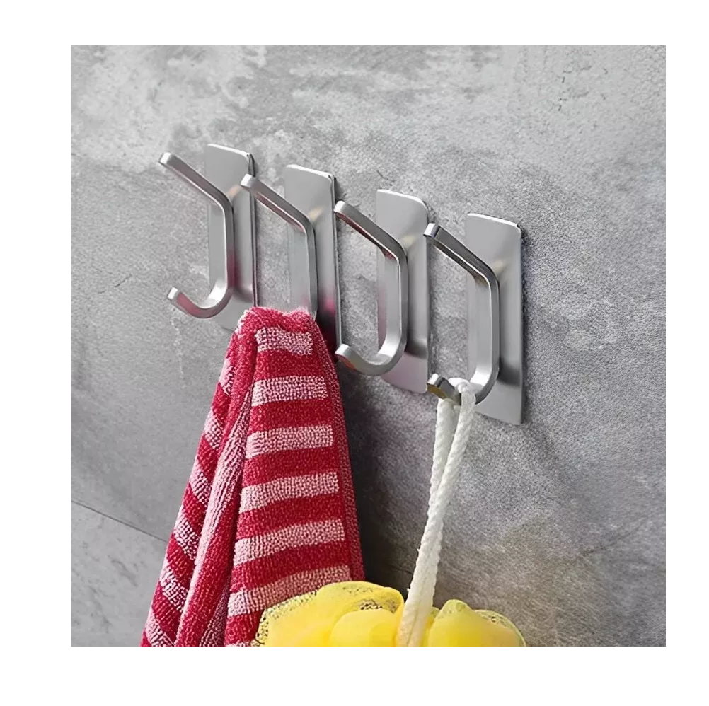 Foto 3 pulgar | Ganchos Toalleros Adhesivos De Pared Para Toalla Baño Cocina Plata