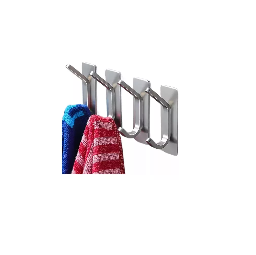 Foto 5 pulgar | Ganchos Toalleros Adhesivos De Pared Para Toalla Baño Cocina Plata