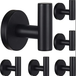 Foto 1 | Xtellar Set De Ganchos Para Toallas De Estilo Europeo - Negro (paquete De 6)