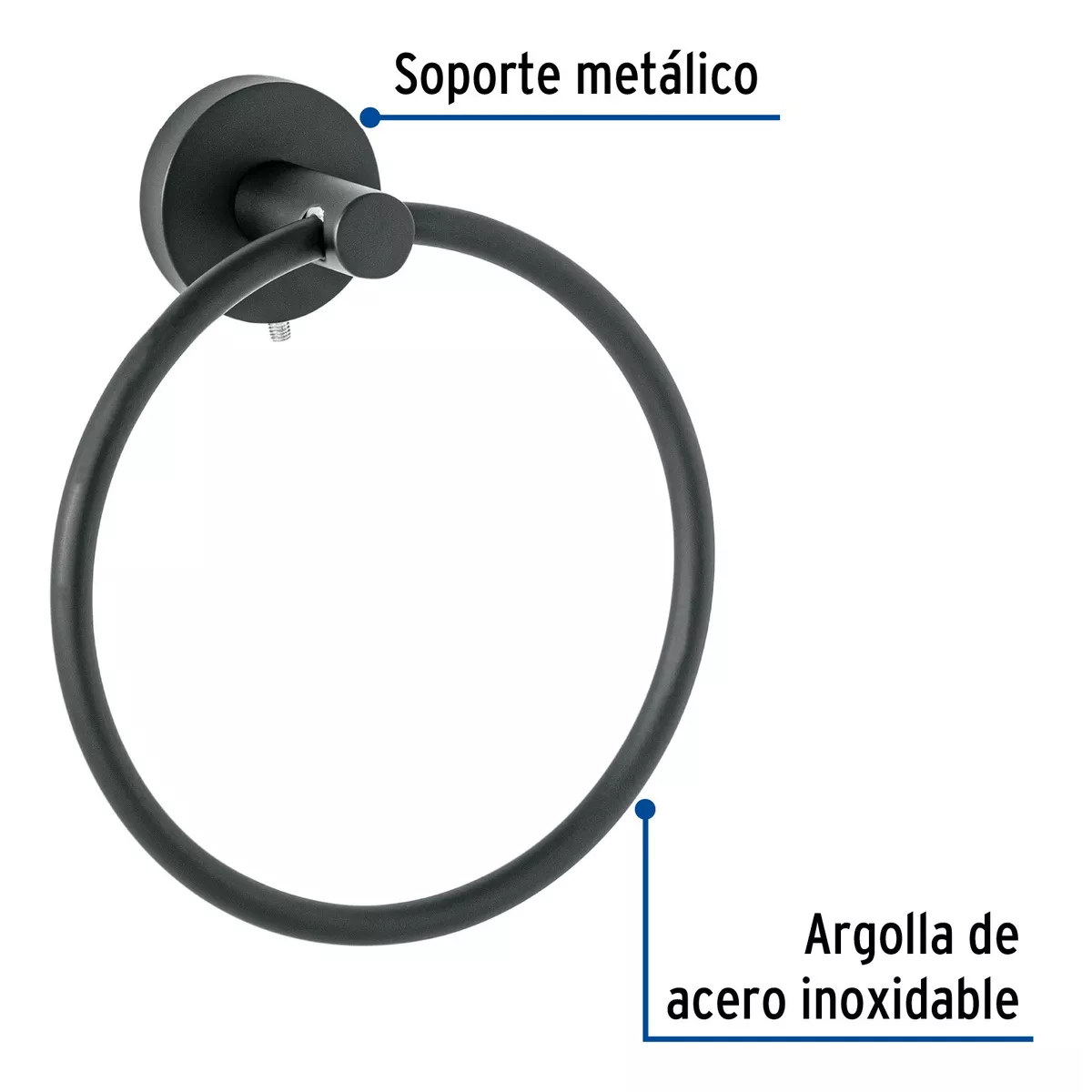 Foto 3 pulgar | Toallero De Argolla Acero Inoxidable Eo Safe Imports Esi-15595 Negro