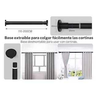 Foto 3 | Barra Cortina De Cortinero Baño Expandible Eo Safe Imports Esi-16328 Negro