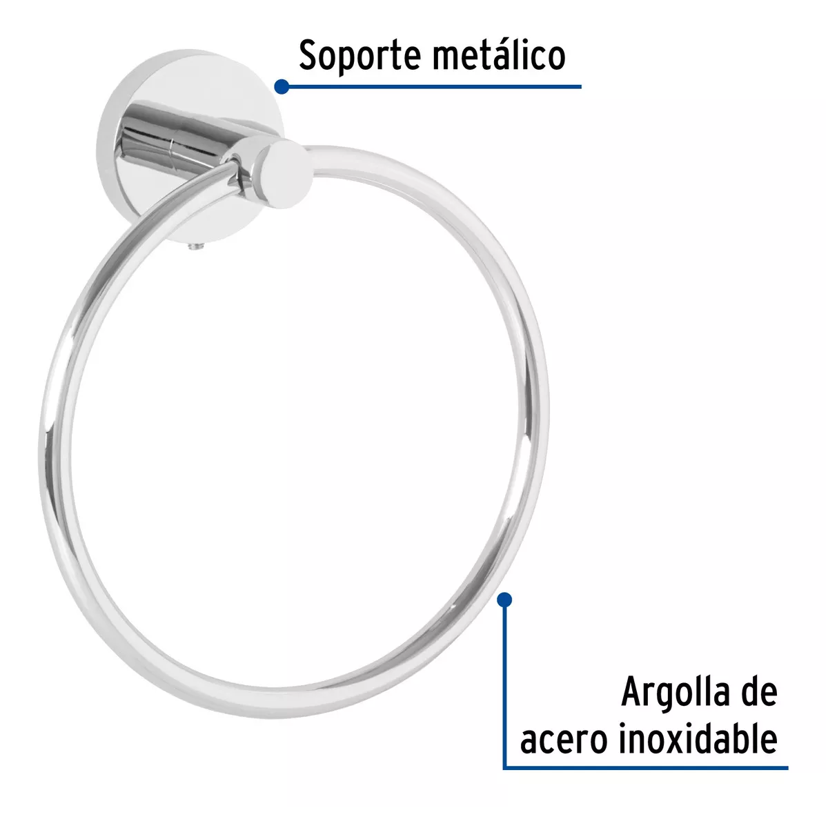 Foto 3 pulgar | Toallero De Argolla Acero Inoxidable  Cromo Eo Safe Imports Esi-16322  Plata