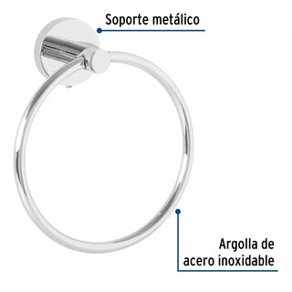 Foto 2 | Toallero De Argolla Acero Inoxidable Cromo Eo Safe Imports Esi-16322 Plata