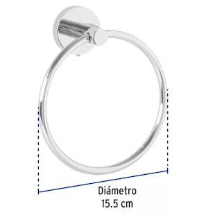 Foto 3 | Toallero De Argolla Acero Inoxidable Cromo Eo Safe Imports Esi-16322 Plata