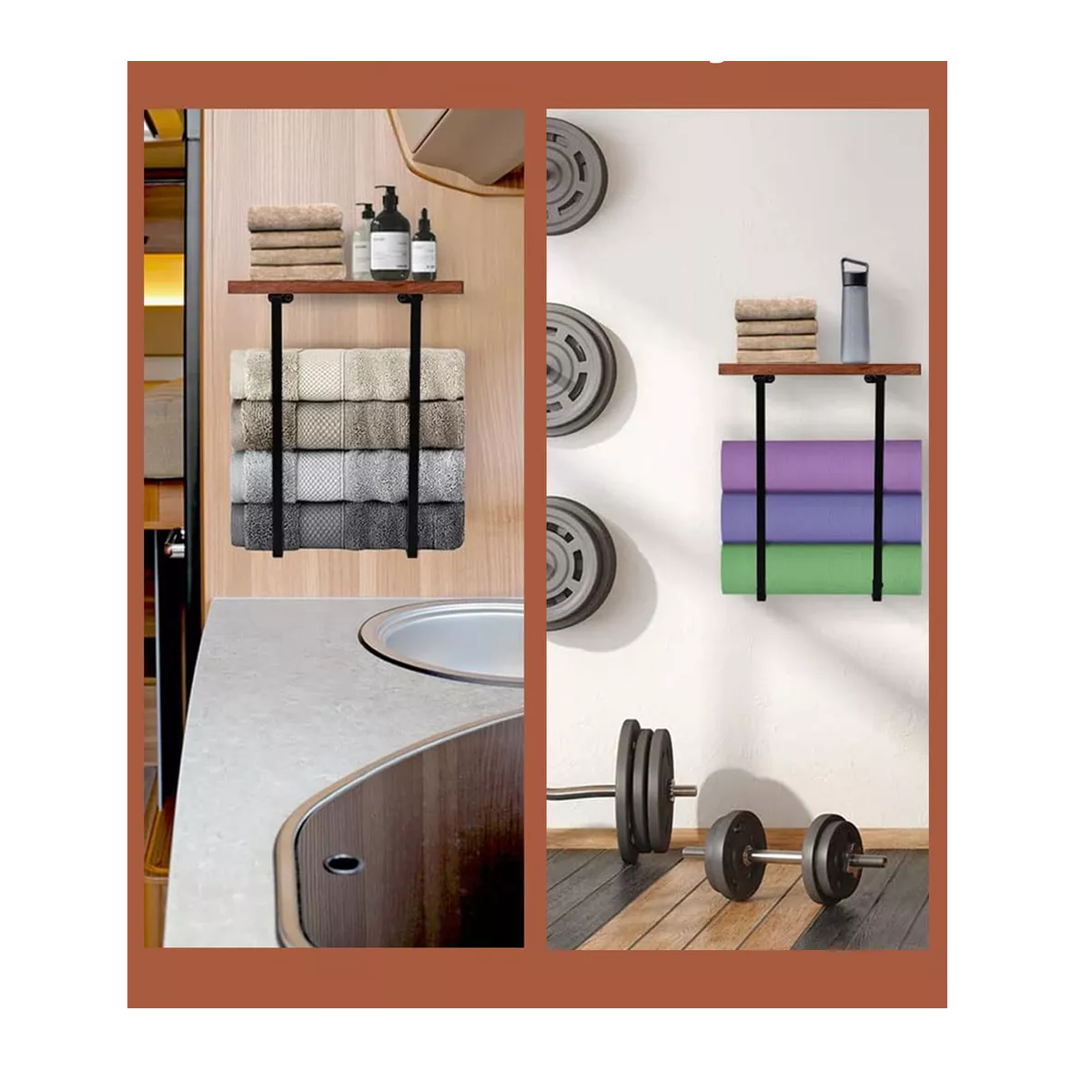 Foto 2 | Toallero Para Baño Pared Con Repisas Madera Eo Safe Imports Esi-17182 Multicolor