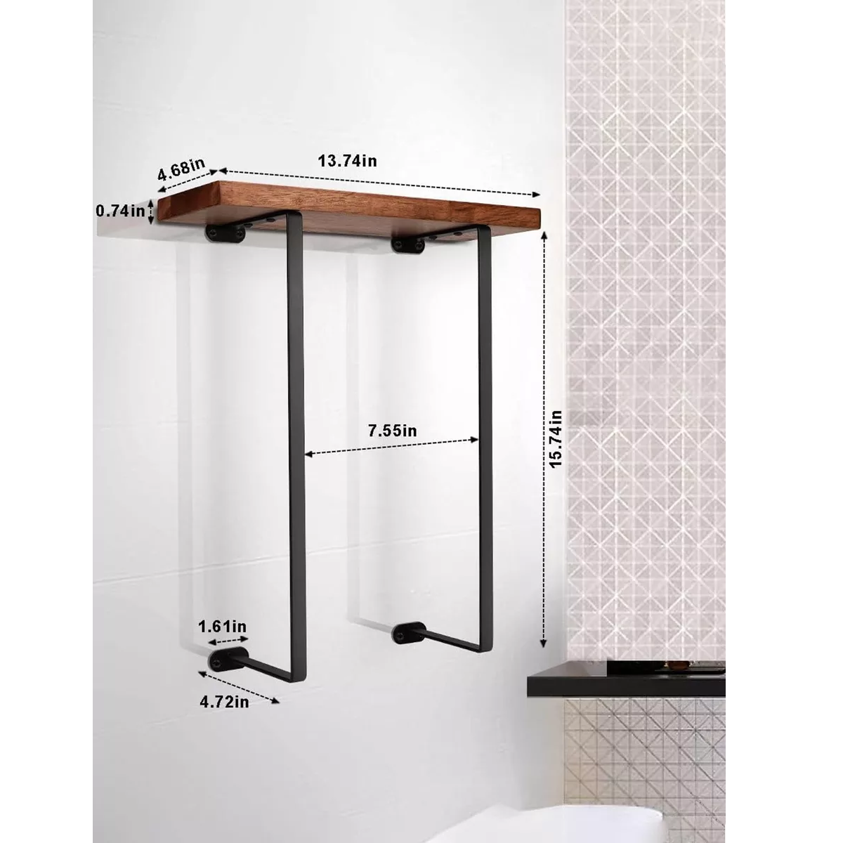 Foto 3 | Toallero Para Baño Pared Con Repisas Madera Eo Safe Imports Esi-17182 Multicolor
