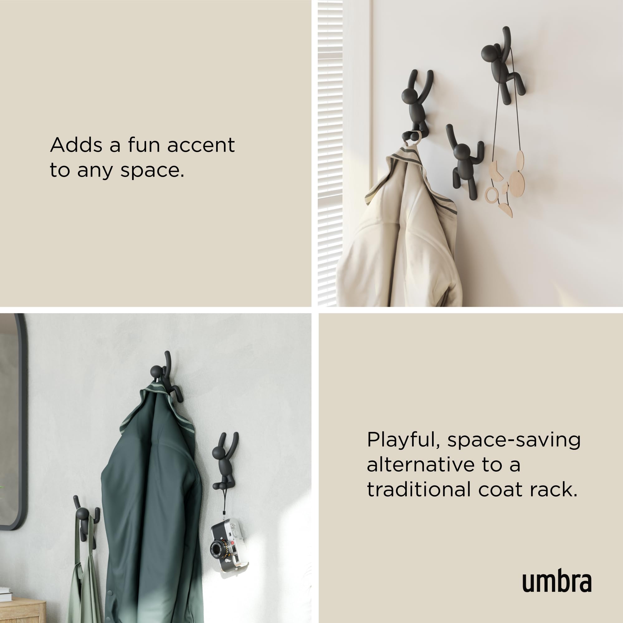 Foto 4 | Juego de 3 Ganchos Decorativos Umbra Buddy - Venta Internacional