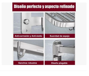 Foto 3 | Toallero para Baño Xtellar Plegable con 6 Ganchos