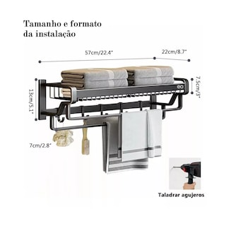 Foto 2 | Toallero de Baño Eo Safe Imports Esi-15599-1 Gris
