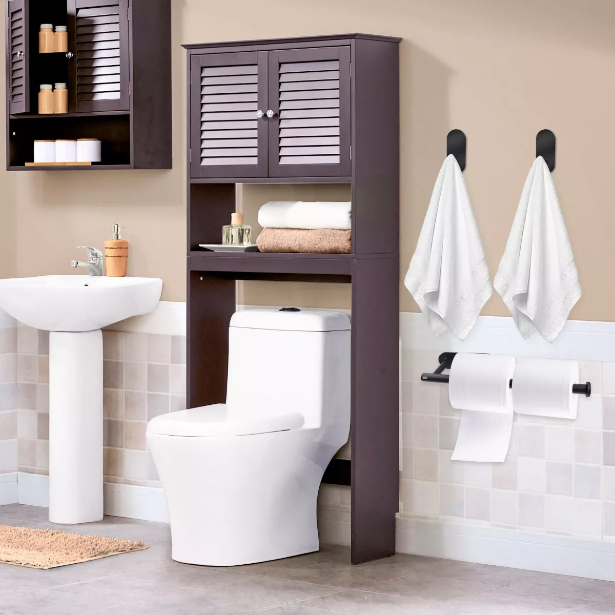 Foto 3 pulgar | Toallero Baño Riel De Papel Acero Inoxidable Juego De Gancho Eo Safe Imports Esi-16563-1 Negro
