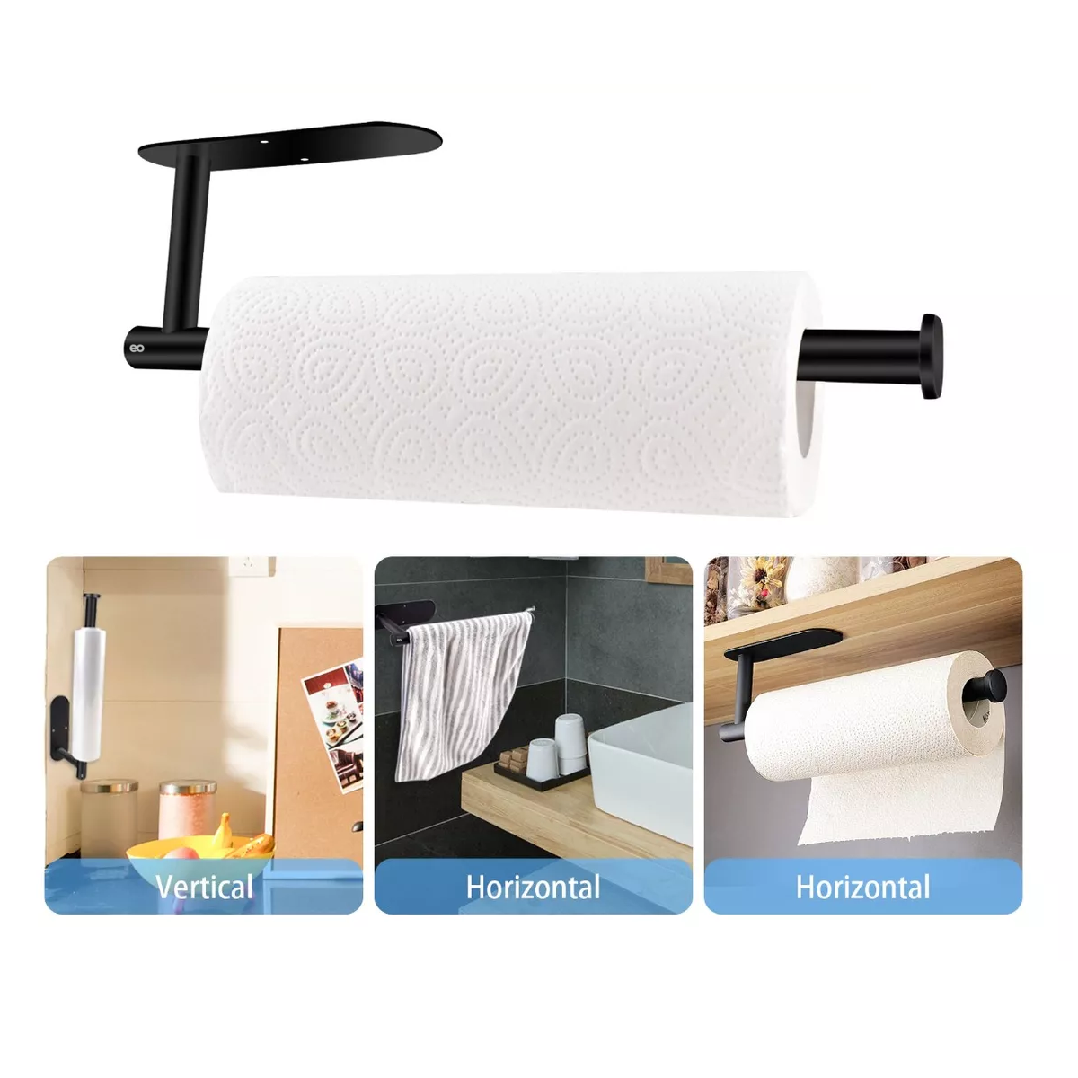 Foto 4 pulgar | Toallero Baño Riel De Papel Acero Inoxidable Juego De Gancho Eo Safe Imports Esi-16563-1 Negro