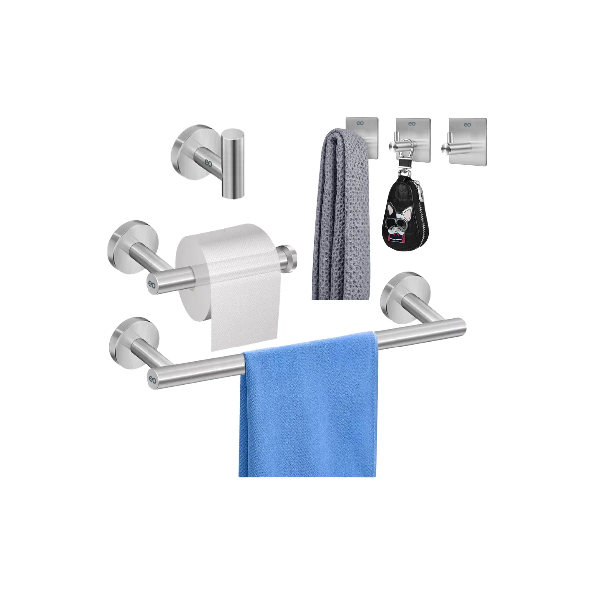 Foto 2 pulgar | Juego De Accesorios De Baño Toalleros Inoxidable 5pzas Eo Safe Imports Esi-18895 Plata