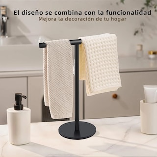 Foto 2 | Soporte Para Toallas De Mano En Forma De T, Toallero Eo Safe Imports Esi-18897 Negro