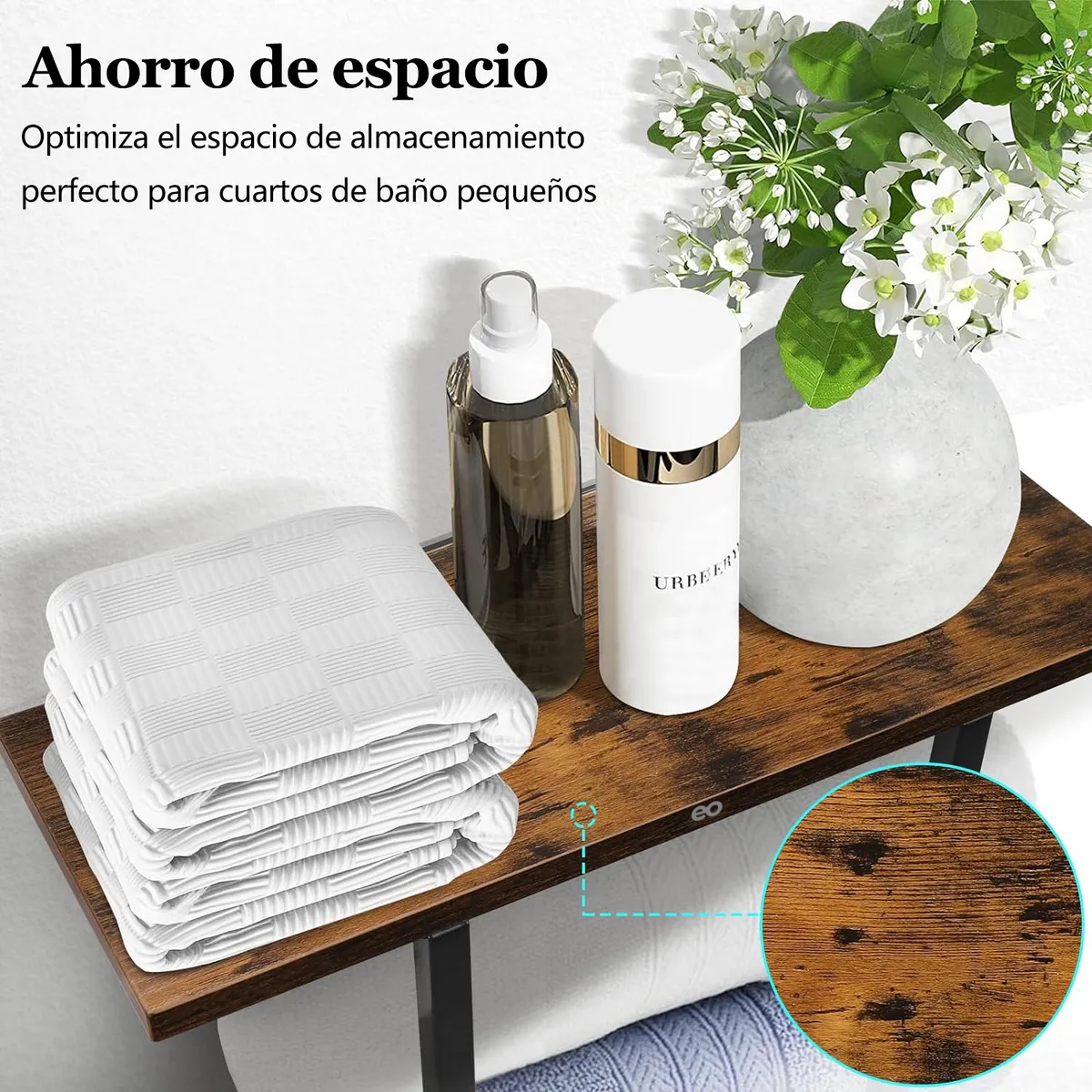Foto 3 pulgar | Toallero de Baño con Estante de Metal y 3 Ganchos